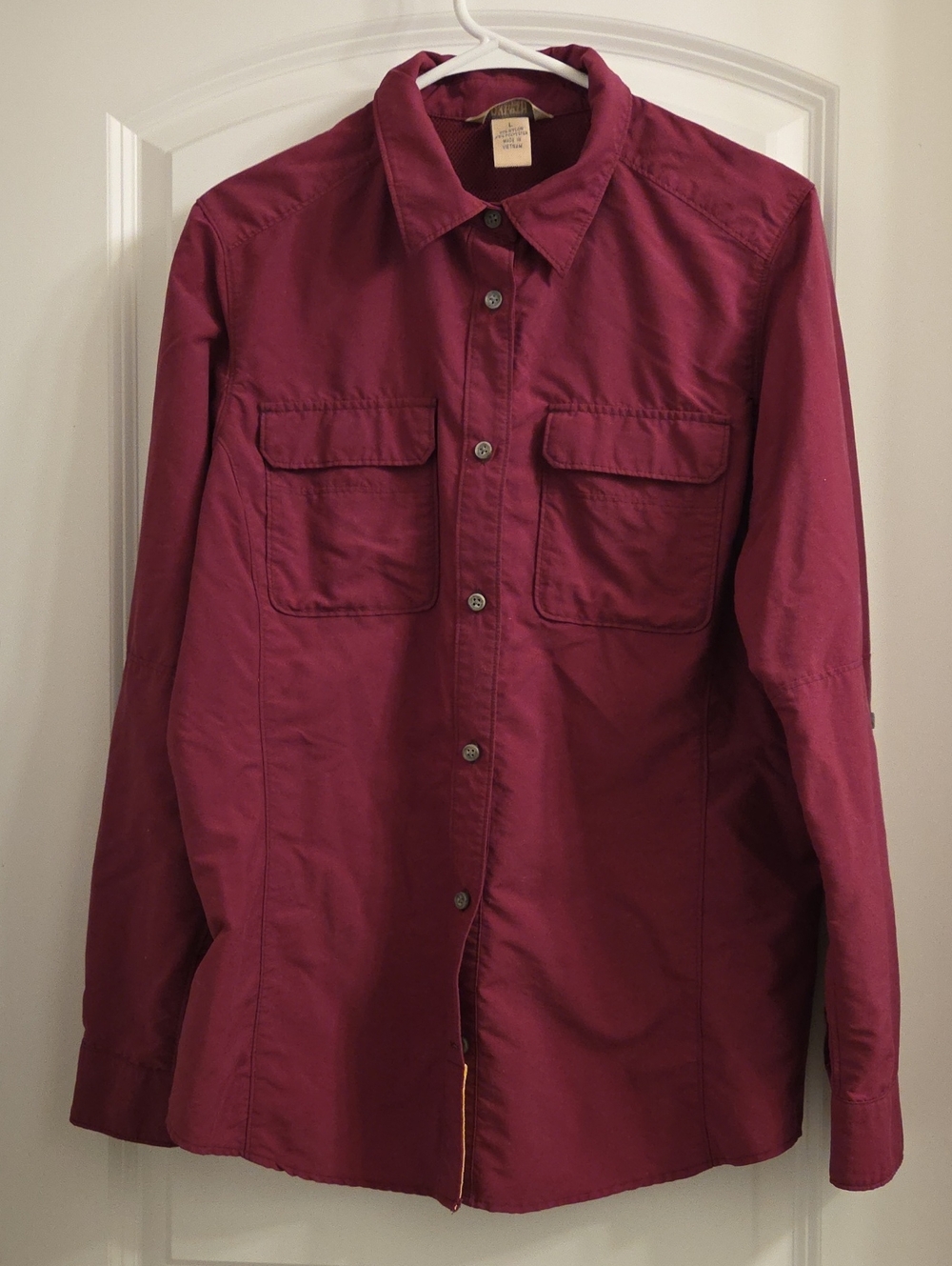 Duluth Trading Company Long-Sleeve Button Shirt Jacket - Burgundy